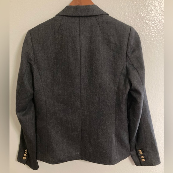 J Crew/Wool Blend Schoolboy Blazer/Size 4/Dark Charcoal Gray-Black - Picture 7 of 8